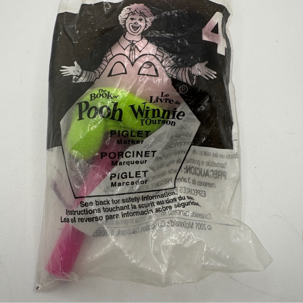 2001 McDonalds Happy Meal Toy Piglet Marker Winnie‎ the Pooh